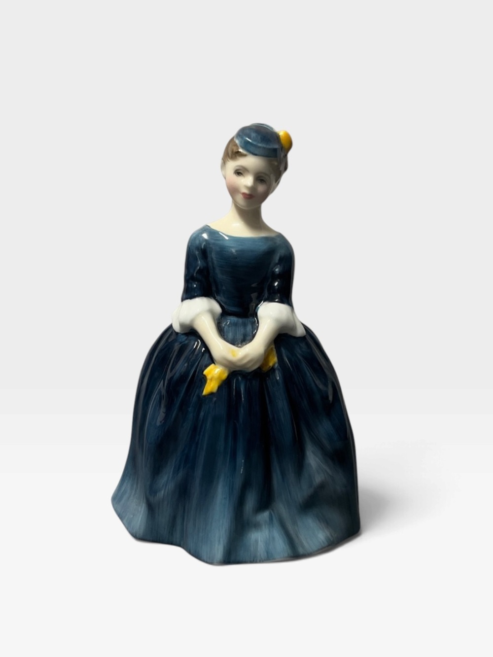 Royal Doulton Figurine Cherie HN 2341 Blue Dress Vintage Porcelain 5.5